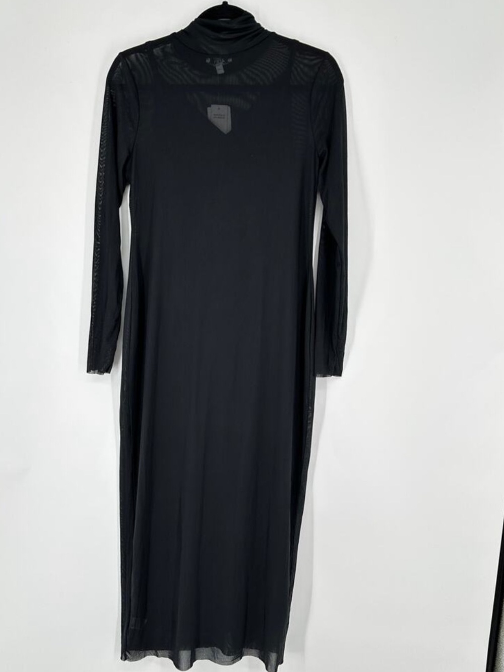 AFRM Marni Black Mock Neck Long Sleeve Mesh Midi Womens Dress Size X-Large NWT - Picture 8 of 12